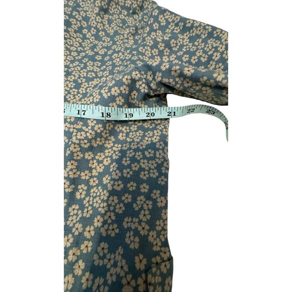 Twinkle By Wenlan Jacket Womens Size Medium Blue Floral Textured Long Overcoat . - Picture 5 of 9